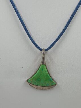 Jay King DTR Sterling Silver Fan Shaped Turquoise Pendant